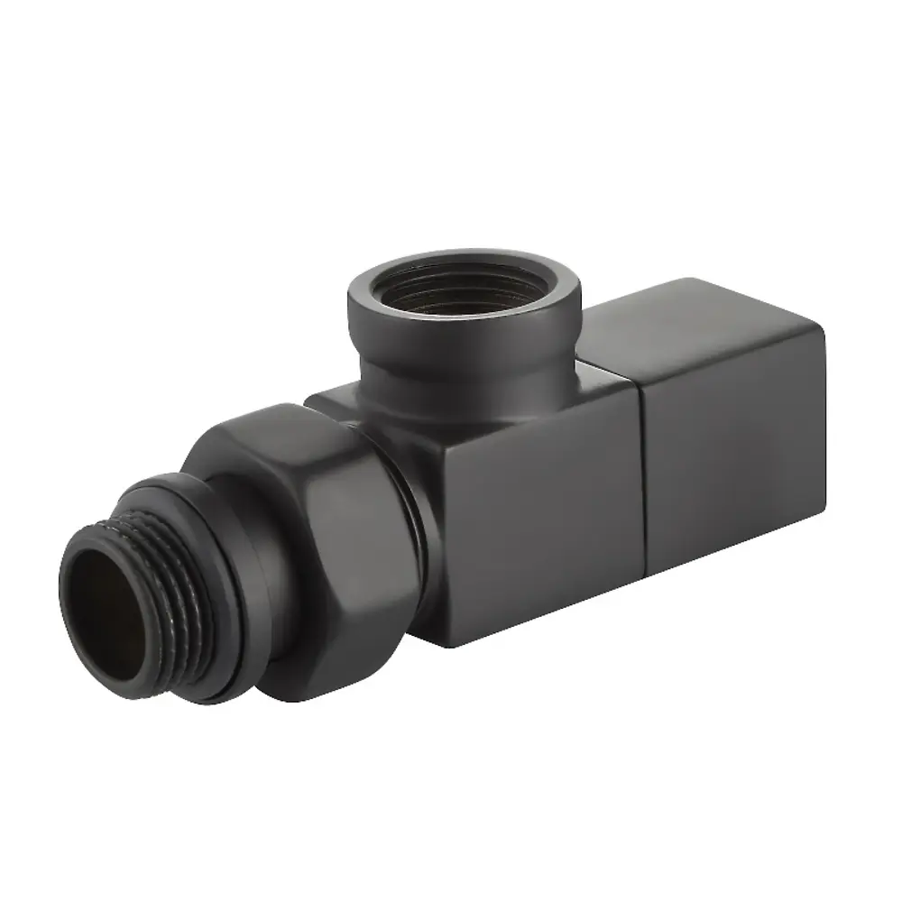 Набор вентилей для радиатора Royal Thermo Cube 1/2" осевой цвет черный 89353149 STLM-2206041  - Вид №1