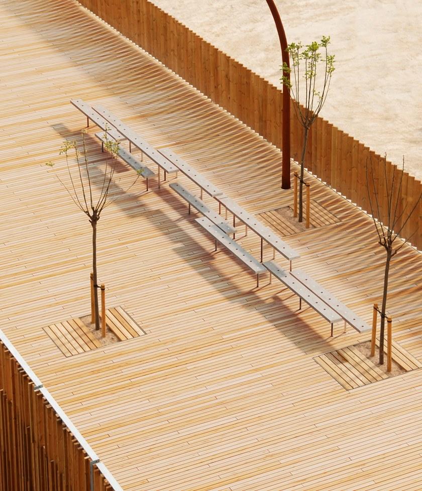 URBIDERMIS Скамья из сверхмощного полиэтилена без спинки sun-id-1491035 - Вид №5