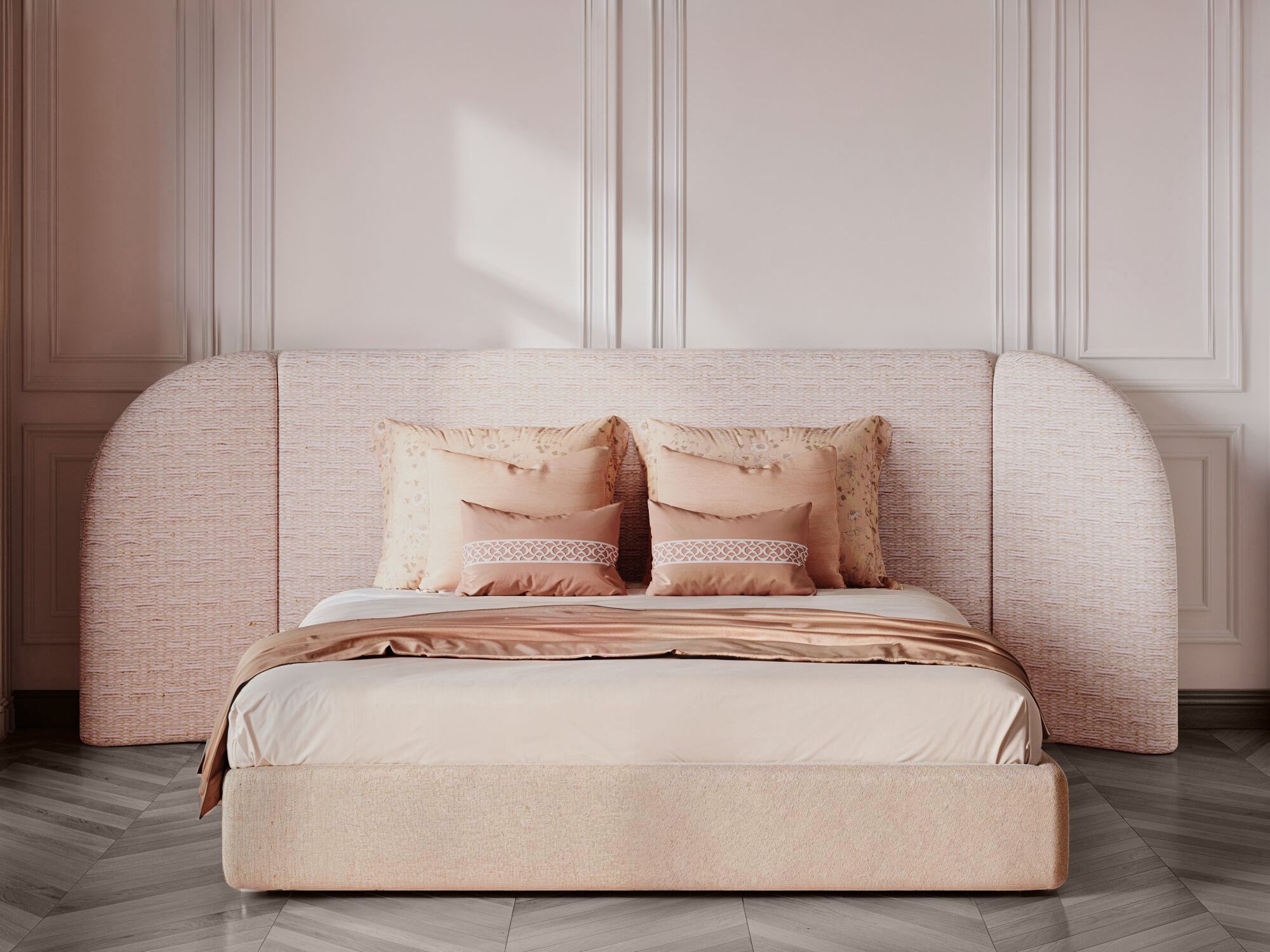 Двуспальная мягкая кровать из ткани Marianna Piccolo Nora ARCH-00039680