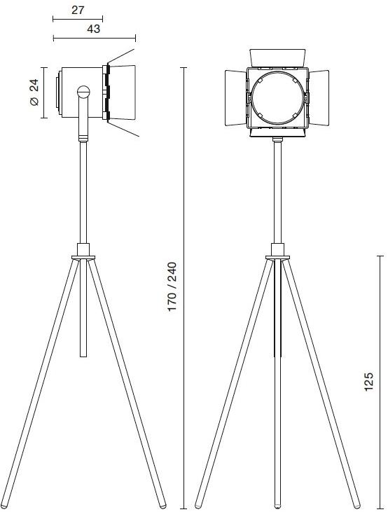 Martinelli Luce Регулируемый светодиодный торшер из алюминия Sistema spottò 2277/l/1 - Вид №10