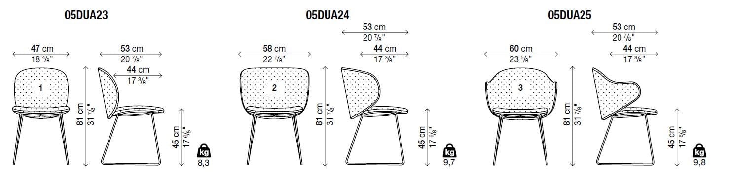 Стул с мягкой тканью Kristalia Dua ARCH-00059655 - Вид №9