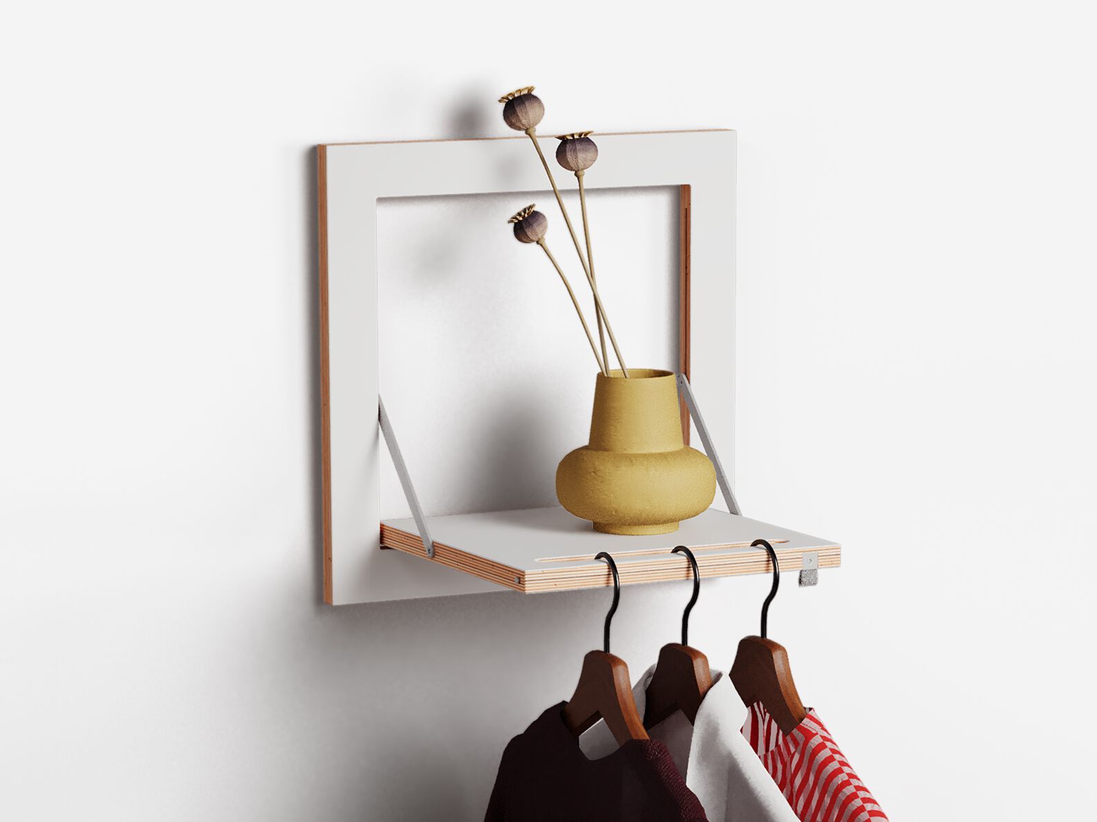 Вешалка для одежды из фанеры AMBIVALENZ Fläpps Hangrail 40×40-1 ARCH-00044290 - Вид №1