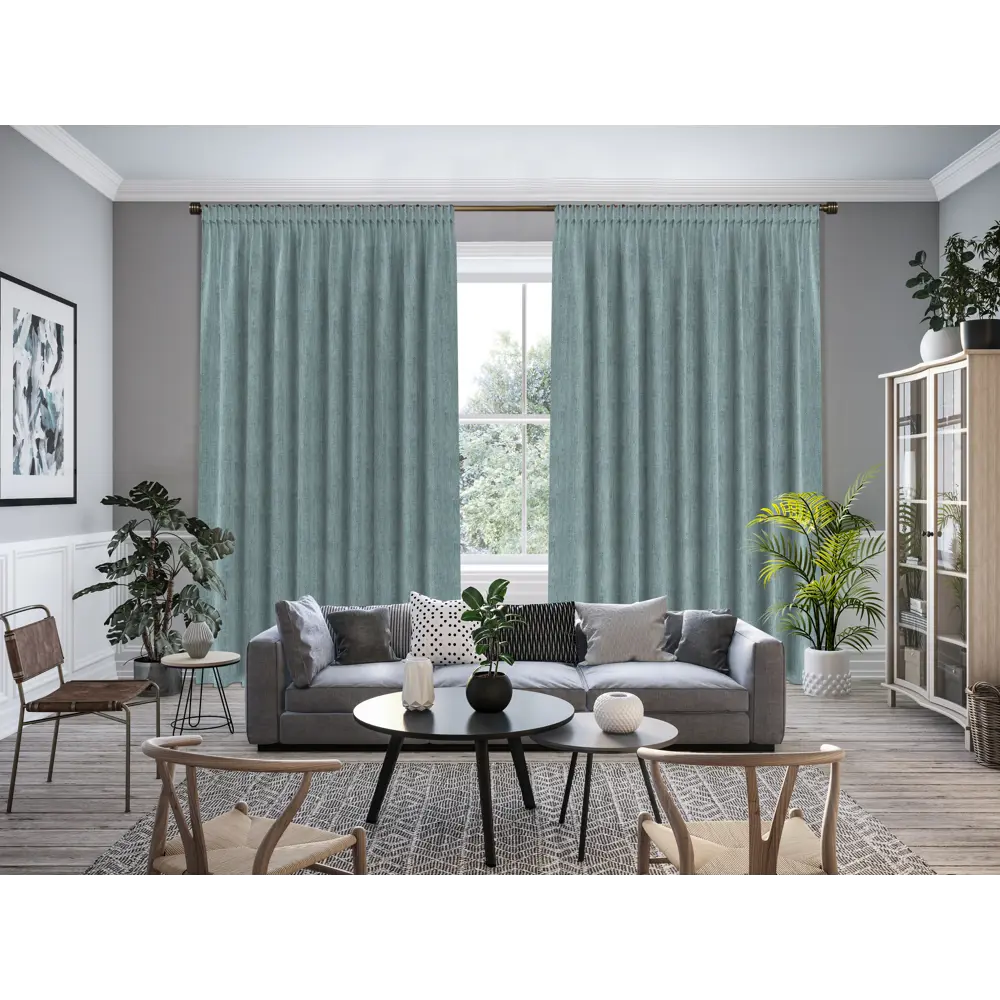 Ткань 1 м/п Однотонный шенилл 300 см цвет светло-бирюзовый GARDEN STLM-2151189 - Вид №4