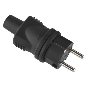 Вилка каучуковая Duwi с заземлением для наружного применения 16А 86245406