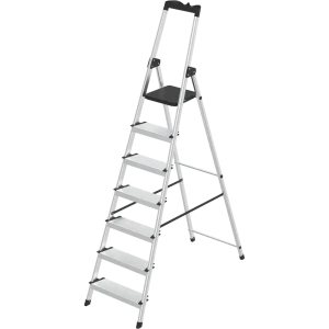 Стремянка алюминиевая Zalger 7 ступеней, лоток для инструментов, максимальная нагрузка 150 кг