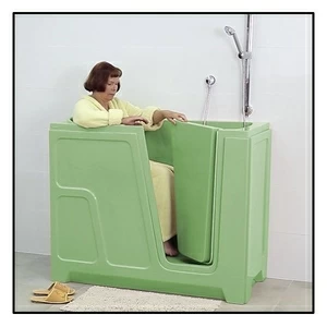 Ванна с дверцей Akcjum ODA 125-68-RH-S сидячая правосторонняя салатовая