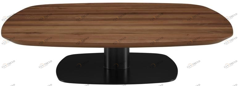 Ligne Roset Низкий квадратный журнальный столик из орехового дерева Alster 005hdn2n