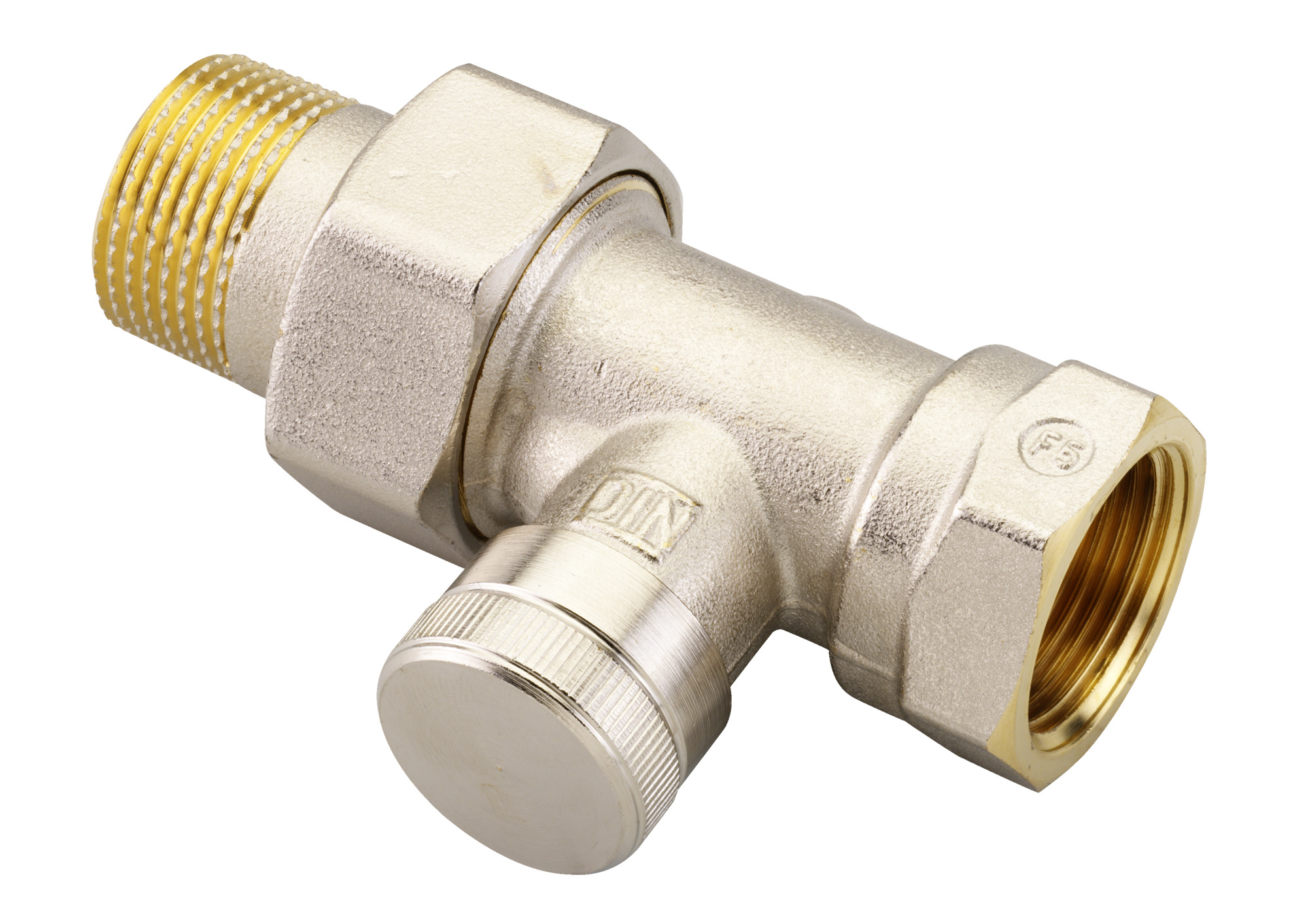 Danfoss Клапан RLV для бокового присоединения к радиатору Клапан запорный прям. никелир. RLV Ду 15 003L0144  - Вид №11