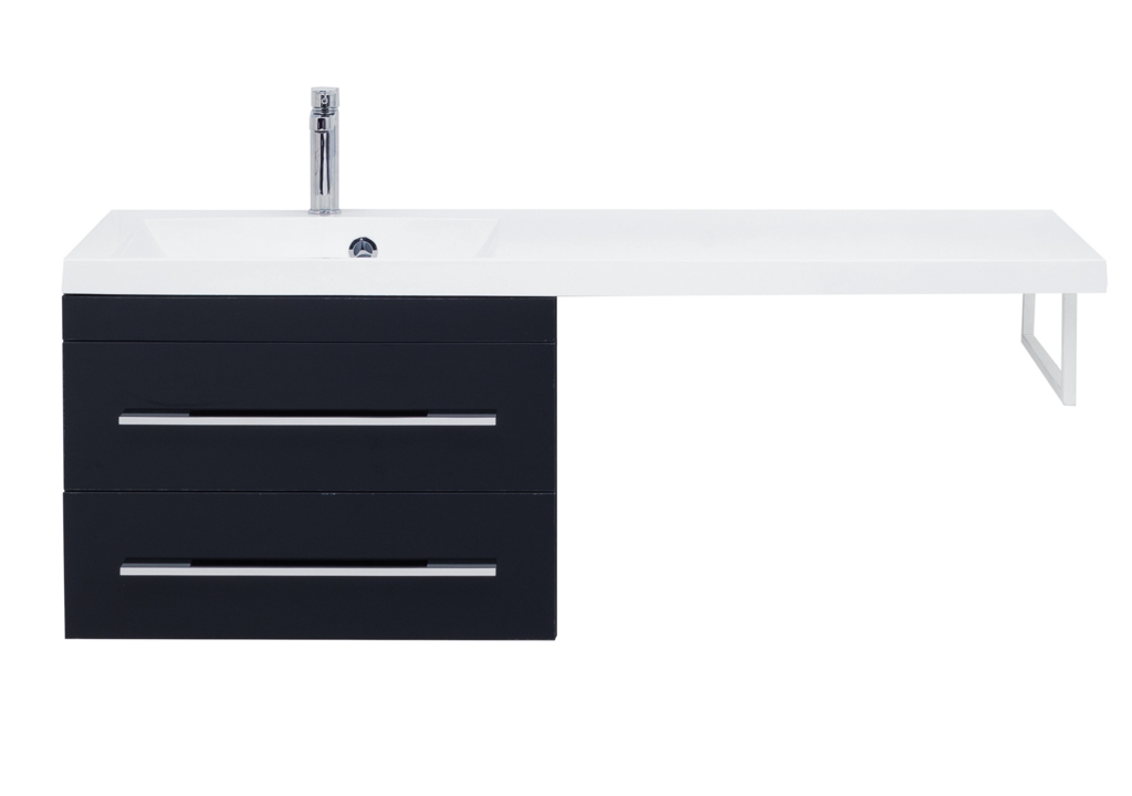 Тумба с раковиной Aquanet Верона 120 L черный (подвесная, 2 ящика) 0018017500239565 - Вид №6