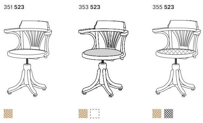 TON Вращающийся стул из дерева с 4-мя спицами sun-id-1503662 - Вид №8
