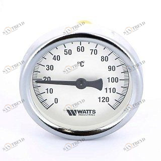 Термометр биметаллический F+R801 100 мм 120° WATTS с погружной гильзой 50 мм 10006066