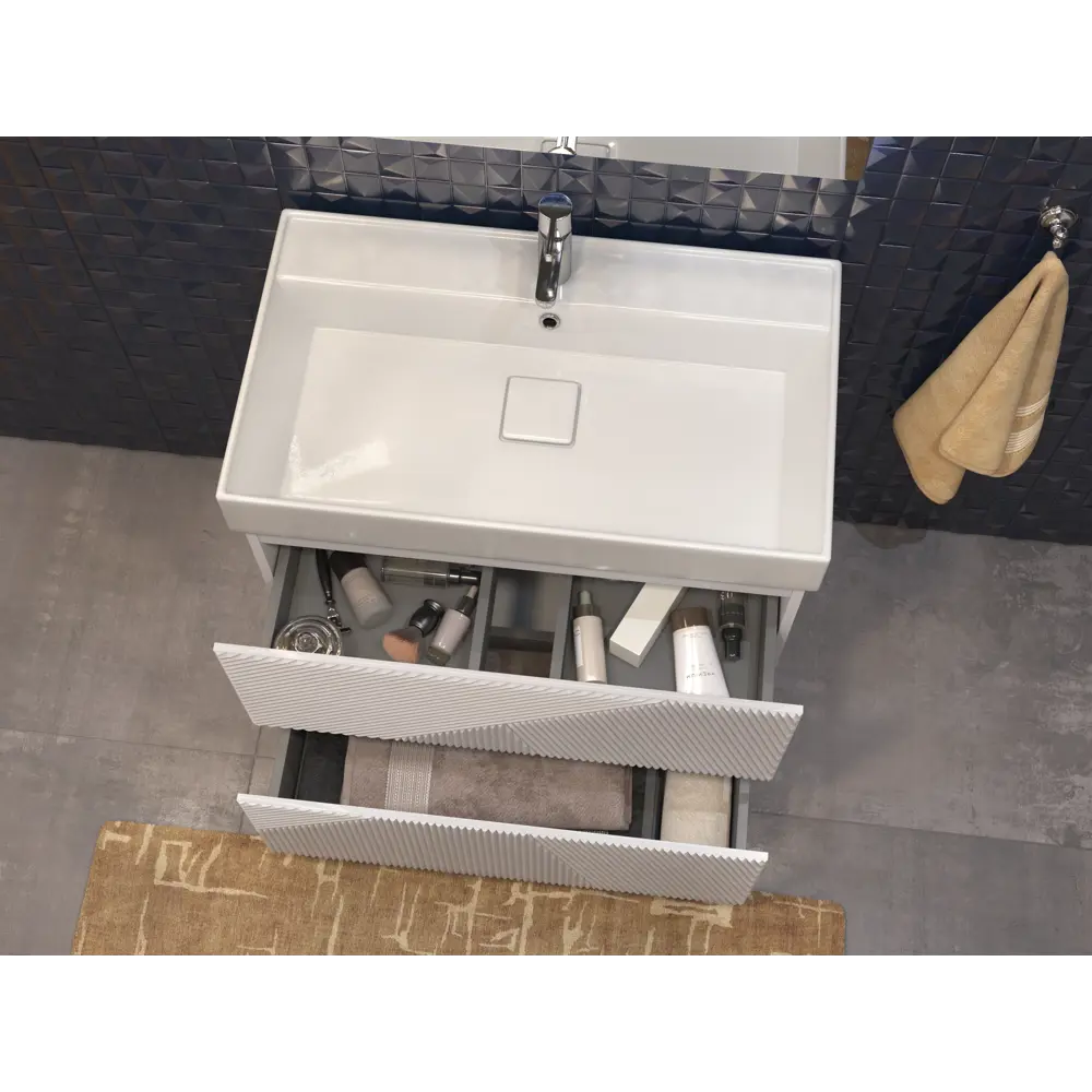 Тумба под раковину напольная Vigo Unik 80 см цвет белый STLM-2035210 - Вид №7