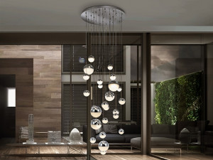 109089 Подвесной светильник LED 27L Ø80 хром BLUETOOTH CCT 500 см Schuller Sphere