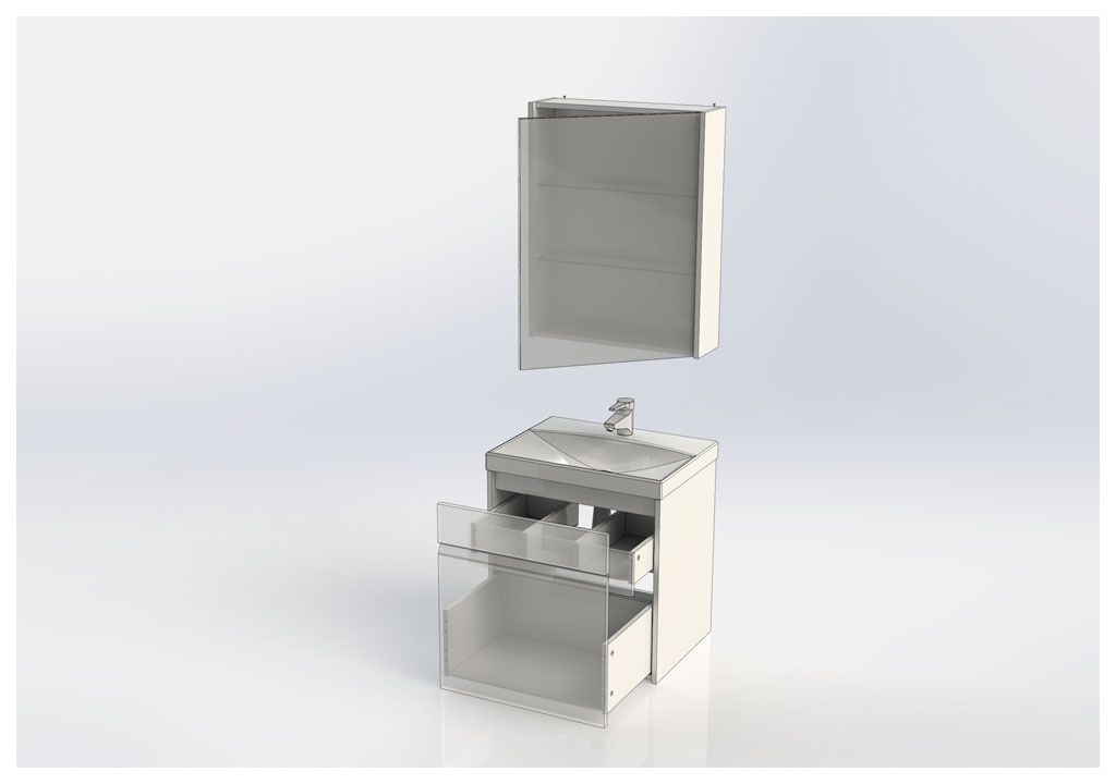 Мебель для ванной Aquanet Палермо 60 белый 00209024 - Вид №4