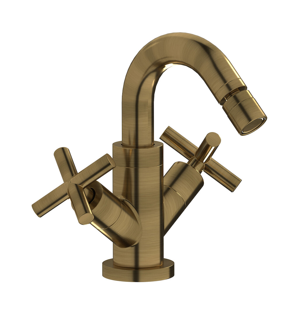 Смеситель для биде с 2 ручками в комплекте с донным клапаном. WE ARE IB wo410mb Modern Bronze WOW