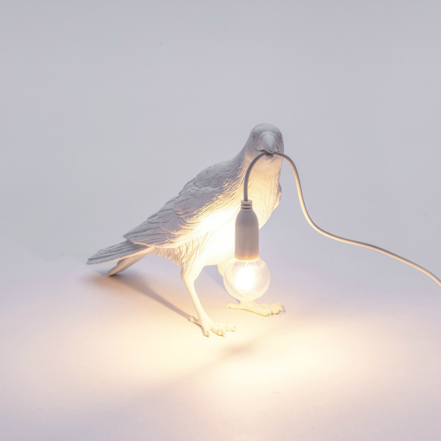Светильник настольный Bird Lamp Waiting, белый Seletti 14732 - Вид №3