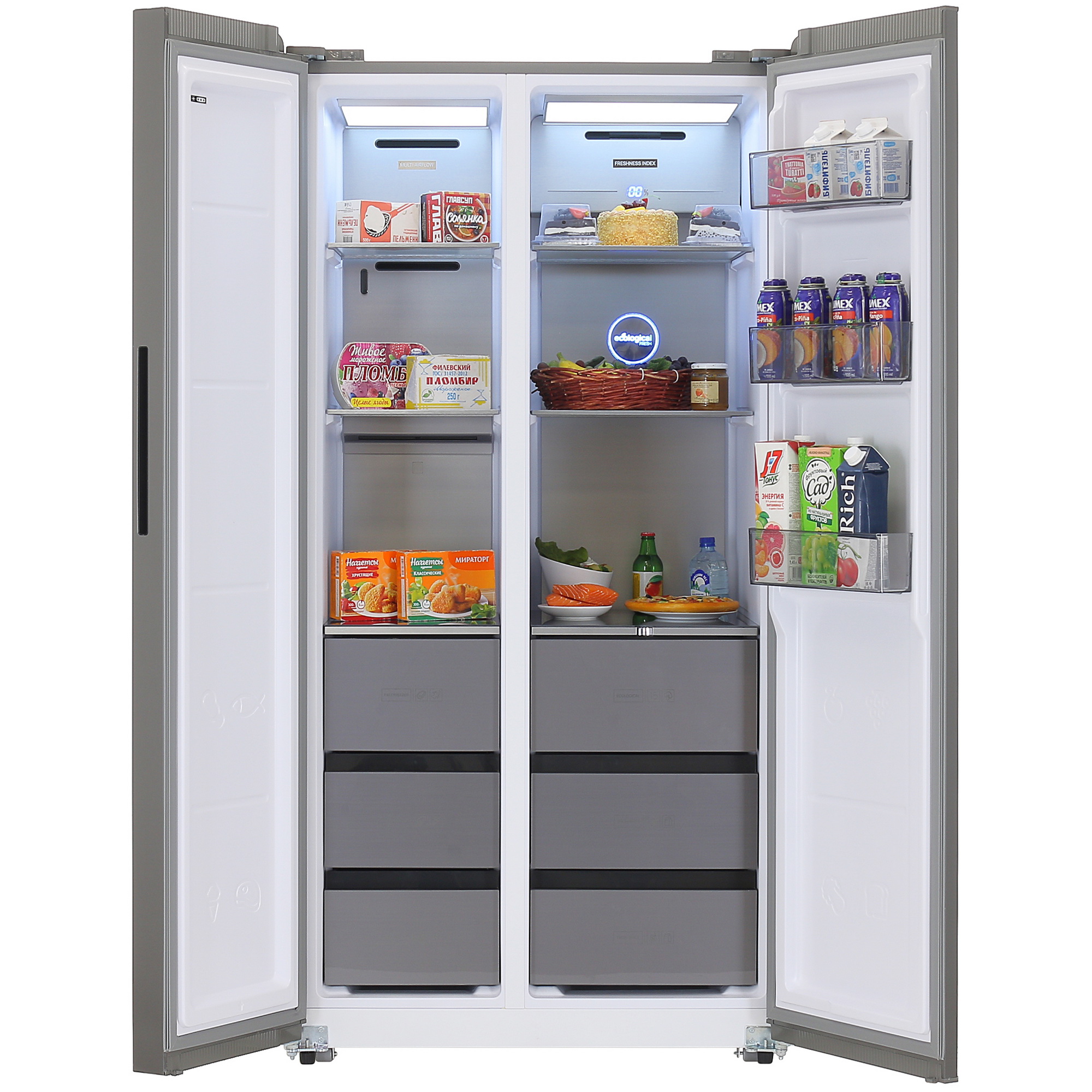 5428841 Холодильник Side by Side   DEXP SBS4-60AKA серебристый STDN-0057816 - Вид №5