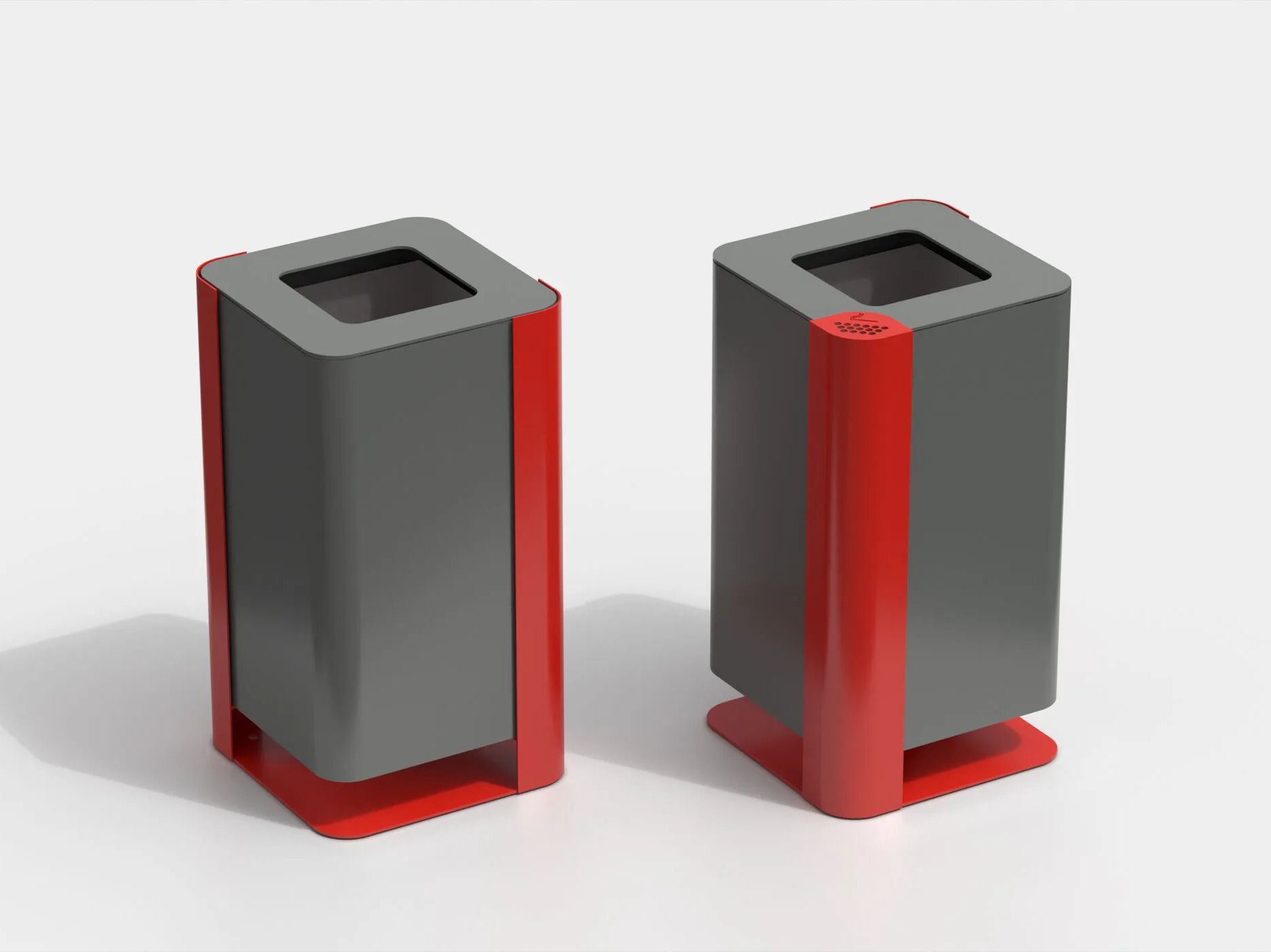 Оцинкованная стальная корзина для мусора с пепельницей Viscio Urban Design BRIDGE ARCH-00144325 - Вид №2