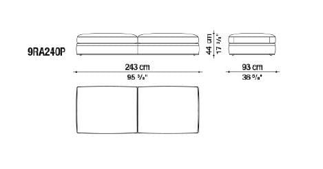 Кожаный прямоугольный пуф B&B Italia ARCH-00110288 - Вид №3