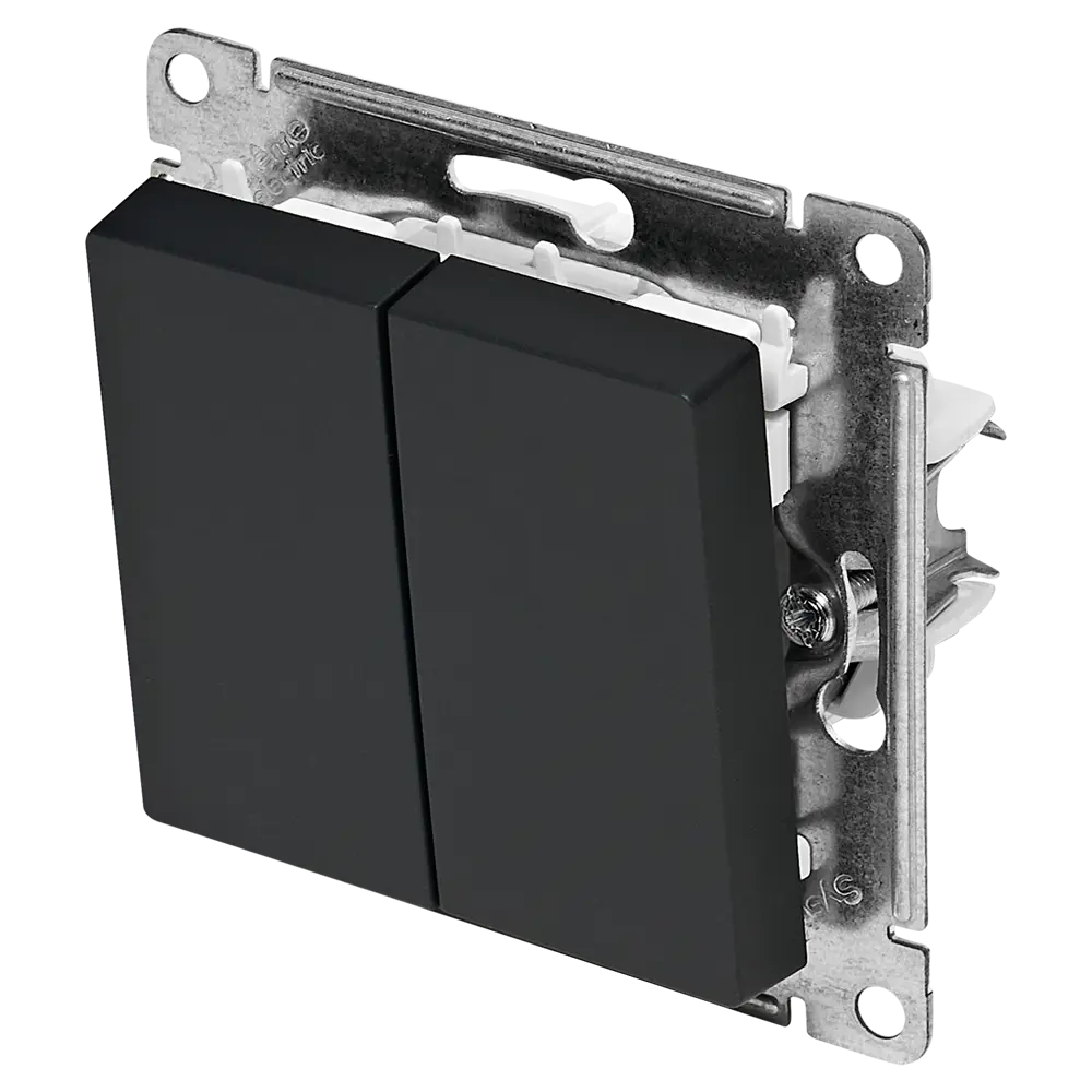 Переключатель встраиваемый Systeme Electric AtlasDesign 2 клавиши цвет базальт STLM-2054163 - Вид №1