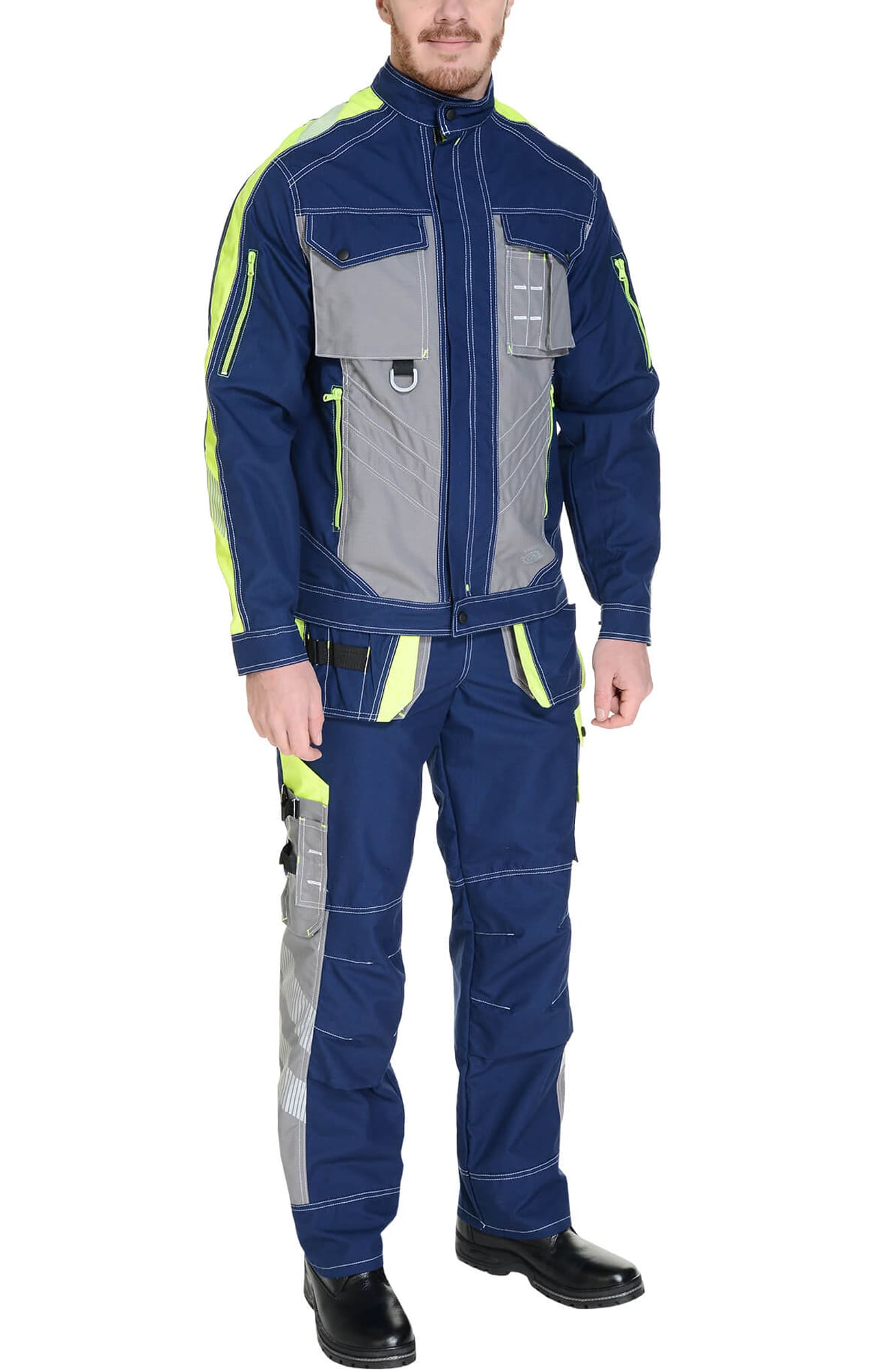 68844 Костюм "Прогресс" темно-синий с серым лимон  Летняя спецодежда  размер 52-54/170-176  - Вид №8