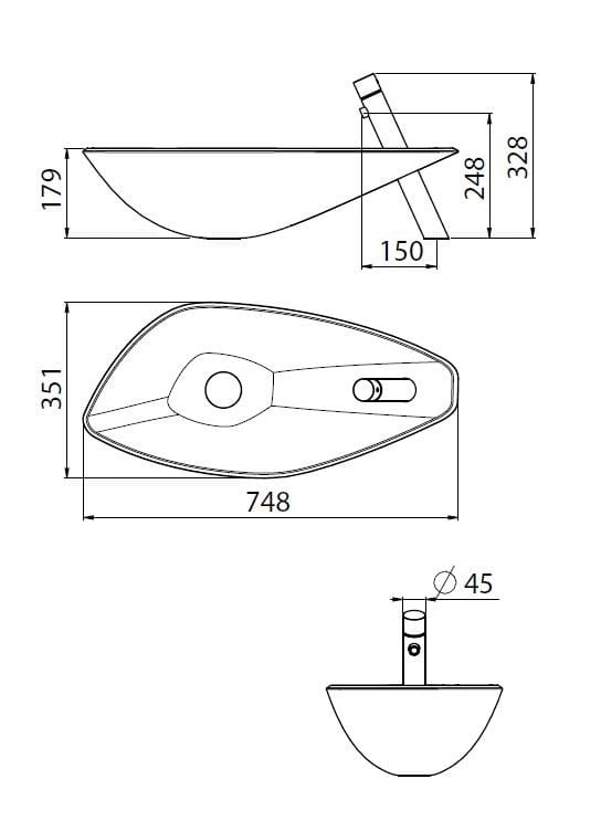 Овальная раковина из грецкого ореха CARIMALI WOOD SCULL ARCH-00113197 - Вид №2