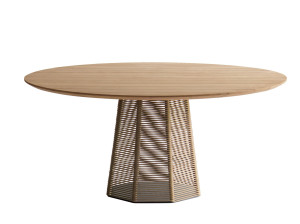 Садовый стол из ясеня с веревочной подкладкой