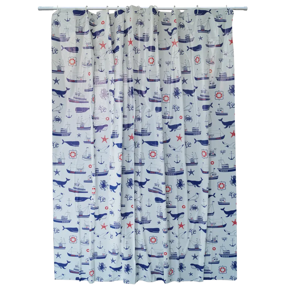 Штора для ванны Вилина Гавань с кольцами 180x180 см, полиэтилен, цвет белый Штора из полиэтилена STLM-2124816 - Вид №2