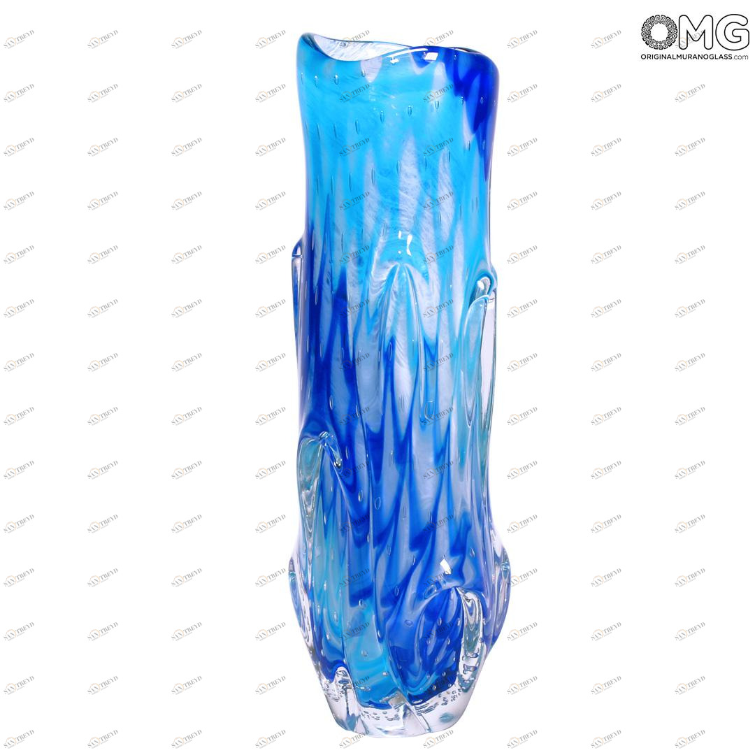 4535 ORIGINALMURANOGLASS Ваза Снежная Звезда - соммерсо - муранское стекло OMG 14 см 