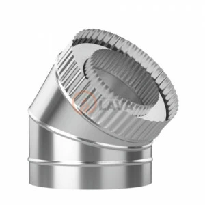 Сэндвич-отвод LAVA 115/180, угол 45*, нерж. 439 (0,5)/оцин. (0,5)