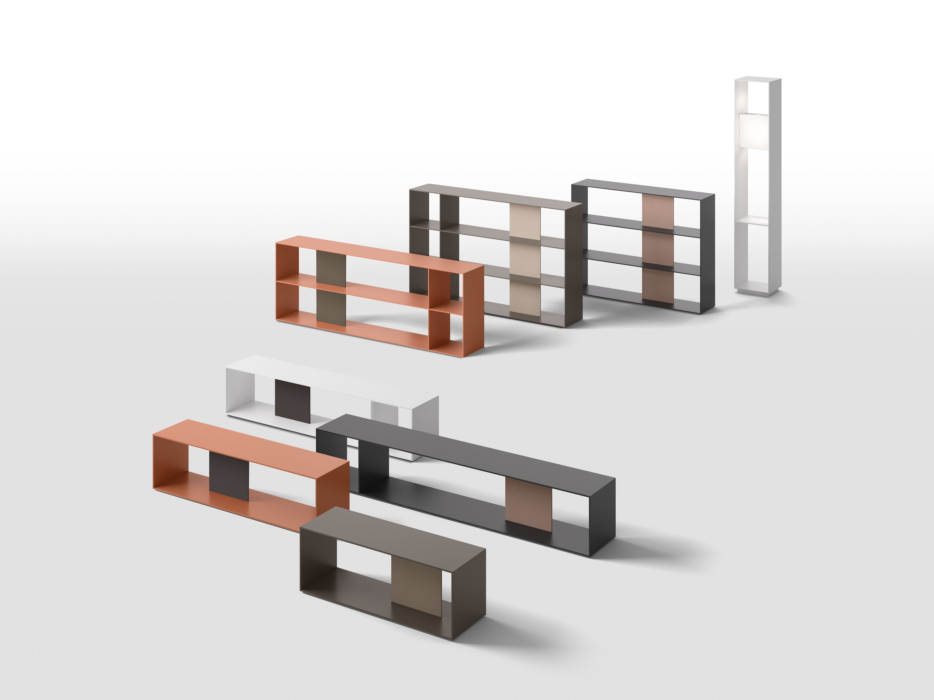 Отдельно стоящий книжный шкаф из окрашенного металла Busnelli KÔZO ARCH-00006501