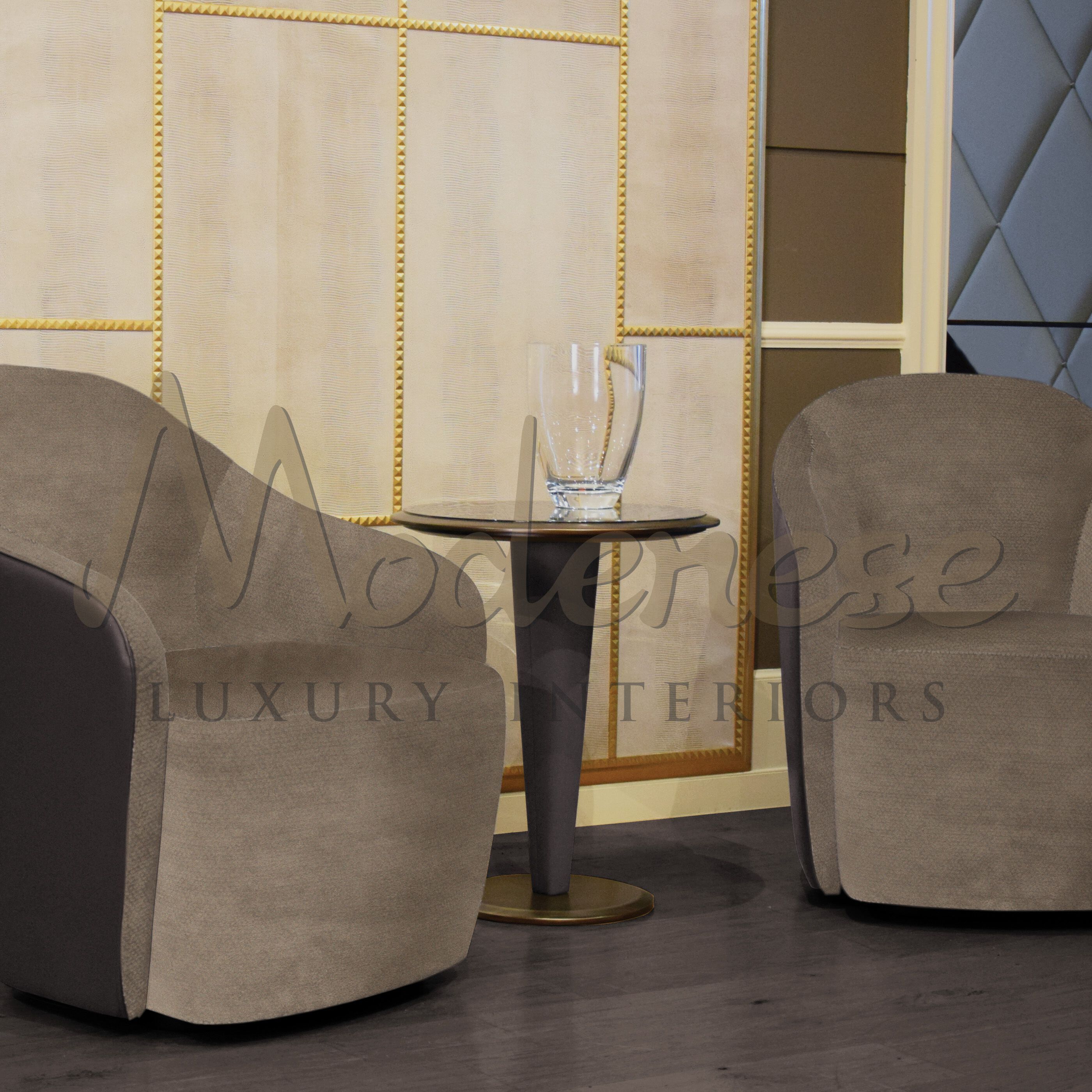 Высокий круглый мраморный журнальный столик Modenese Luxury Interiors ECLIPSE ARCH-00112875 - Вид №1