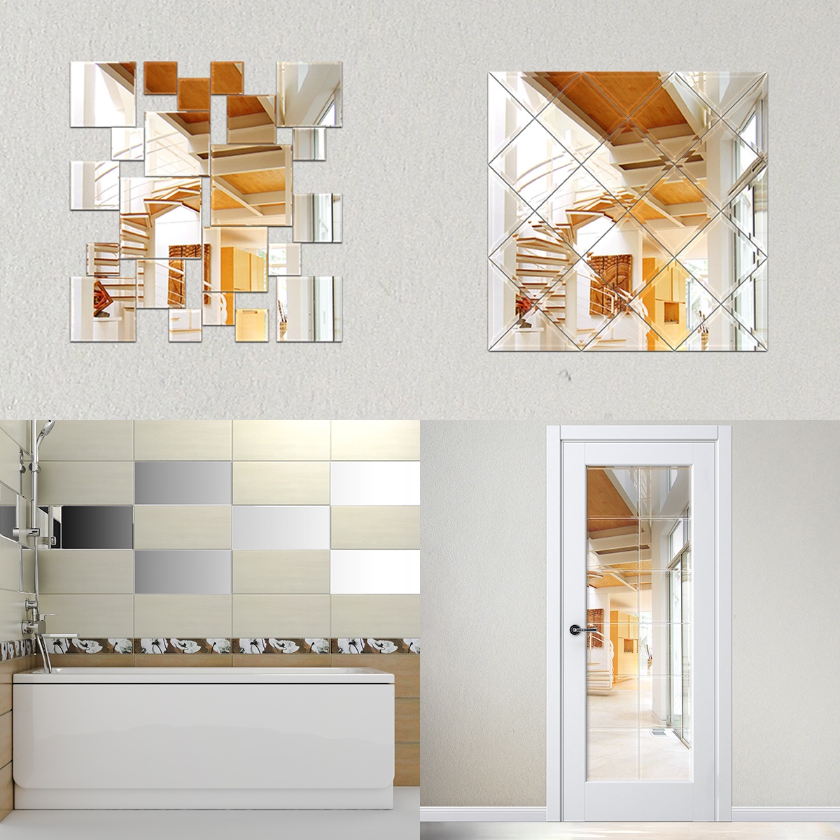 BY 1428 Зеркальная плитка с фацетом 5 mm - комплект 4 шт EVOFORM Refractive - Вид №1