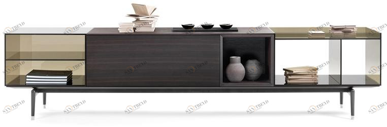 Flexform Комод из дерева и стекла с откидными дверцами sun-id-1467490