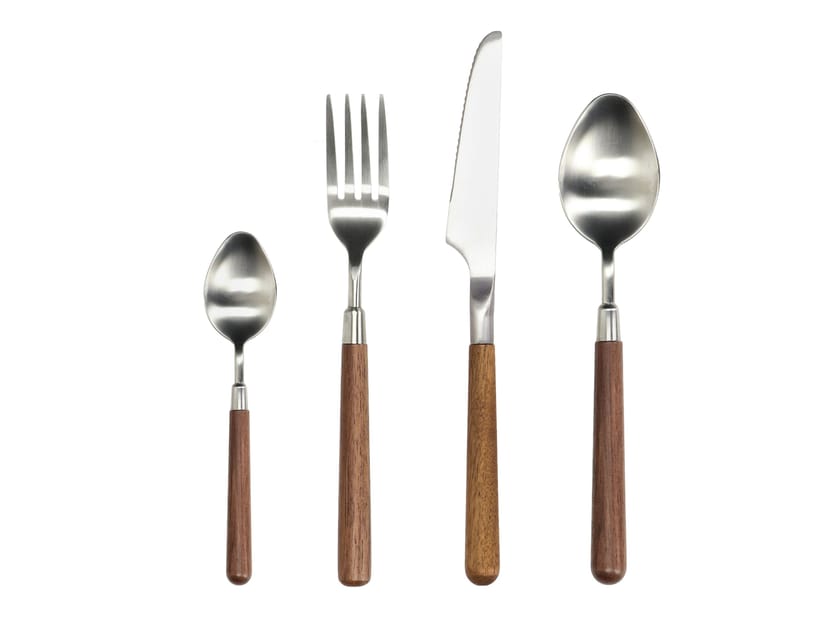 Набор столовых приборов из стали и дерева POMAX DONATELLO ARCH-00068110