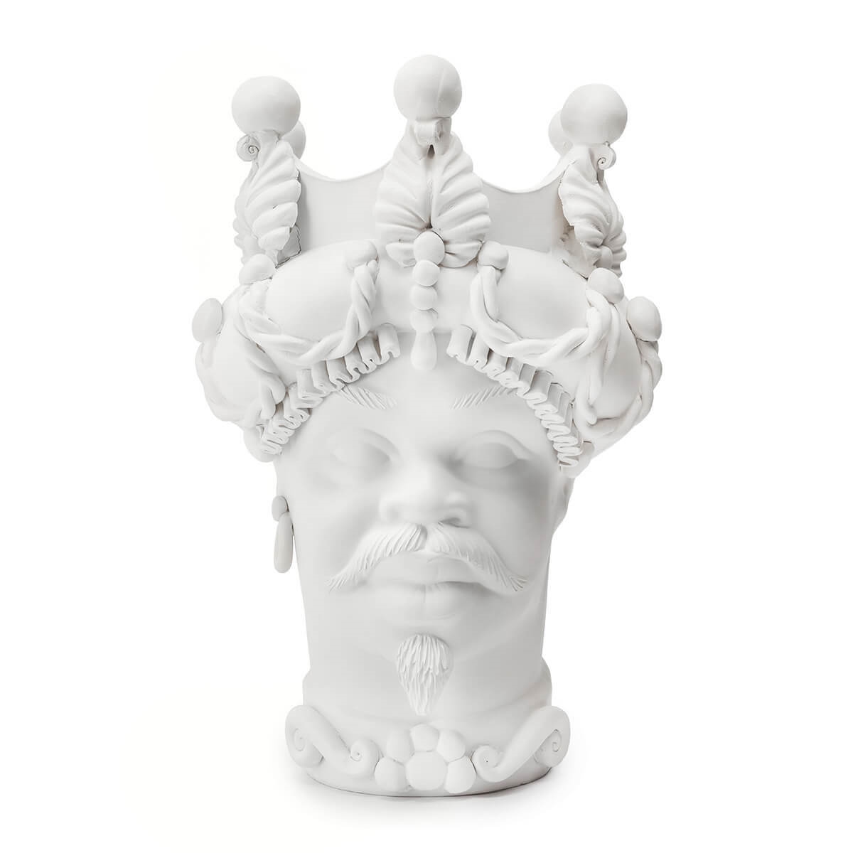 200946-WT ABHIKA ВАЗА MORO MAN BAROQUE WHITE MATT 