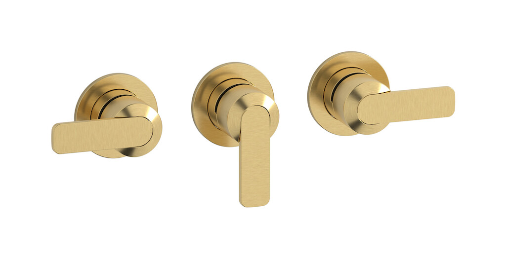 Встроенный смеситель для душа на 3 отверстия с двухходовым дивертером WE ARE IB c6410os Brushed Gold C-67