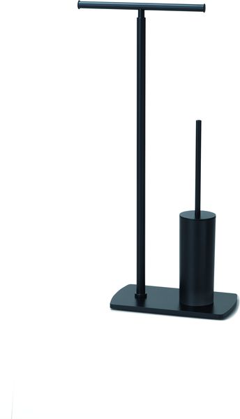 7332(14) Gedy G-Florida, стойка: бумагожержатель двойной + металлический ерш, цвет черный матовый 