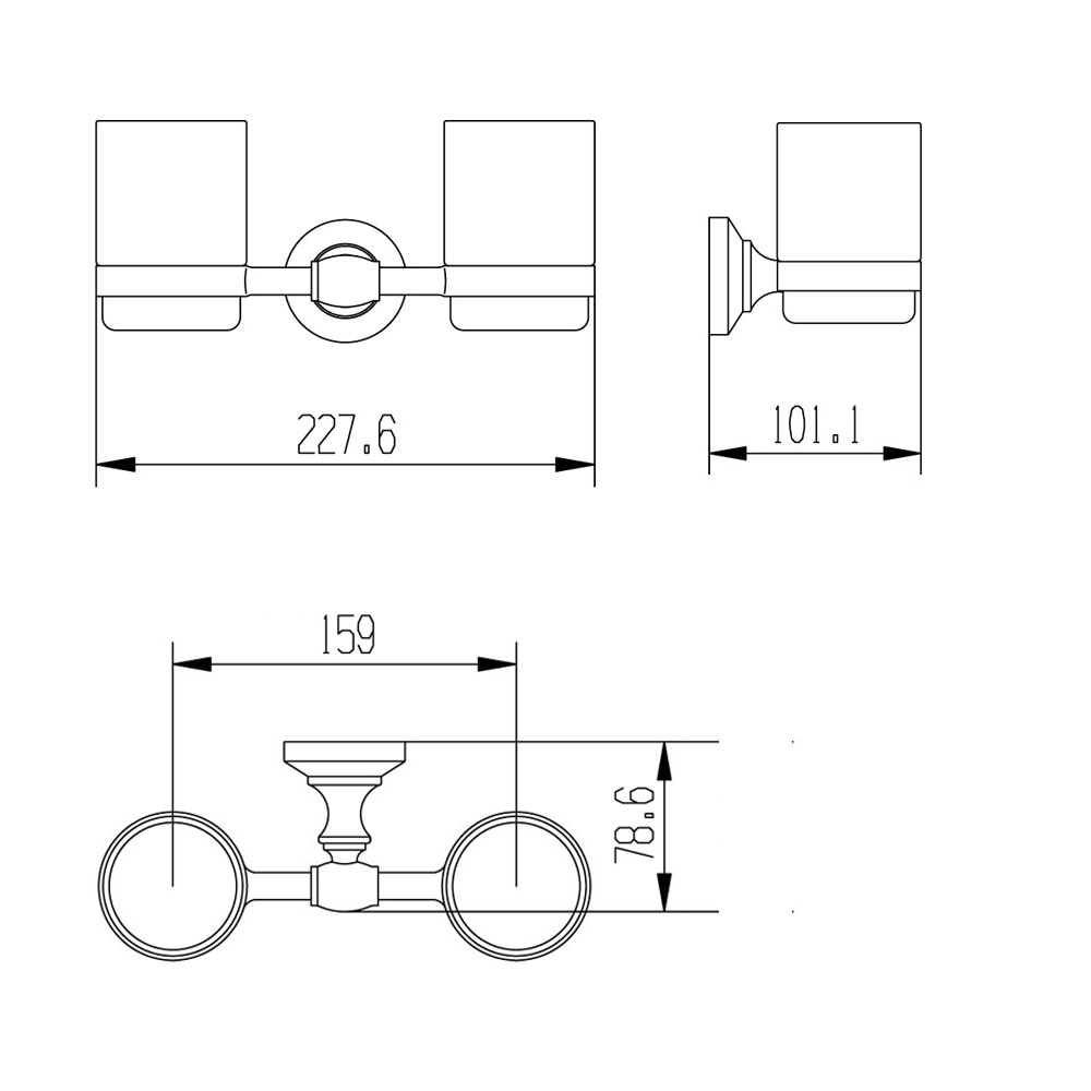 RB52003 Держатель с 2-мя стаканами , стеклянный Raiber  - Вид №1