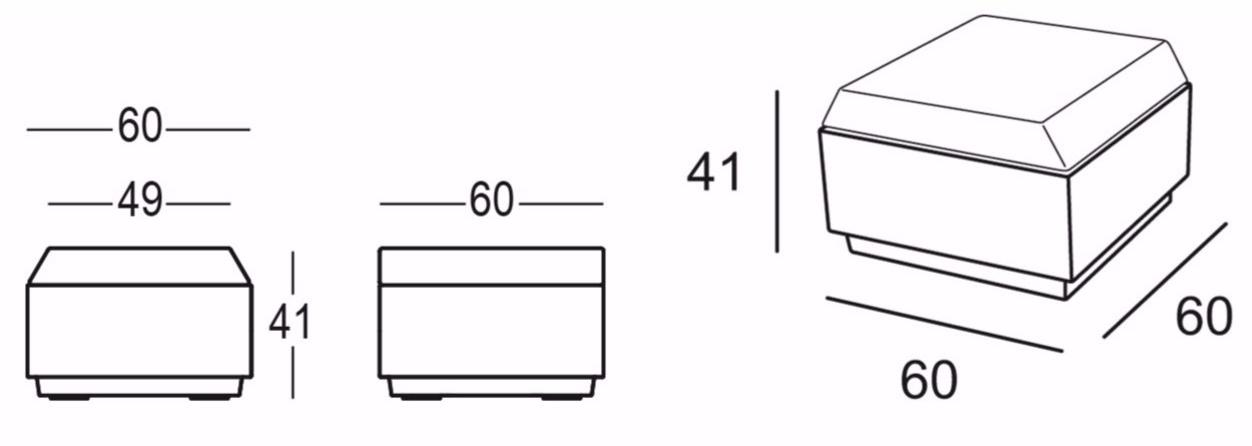 Plust Квадратный садовый пуф из полиэтилена Big cut sun-id-1437078 - Вид №2
