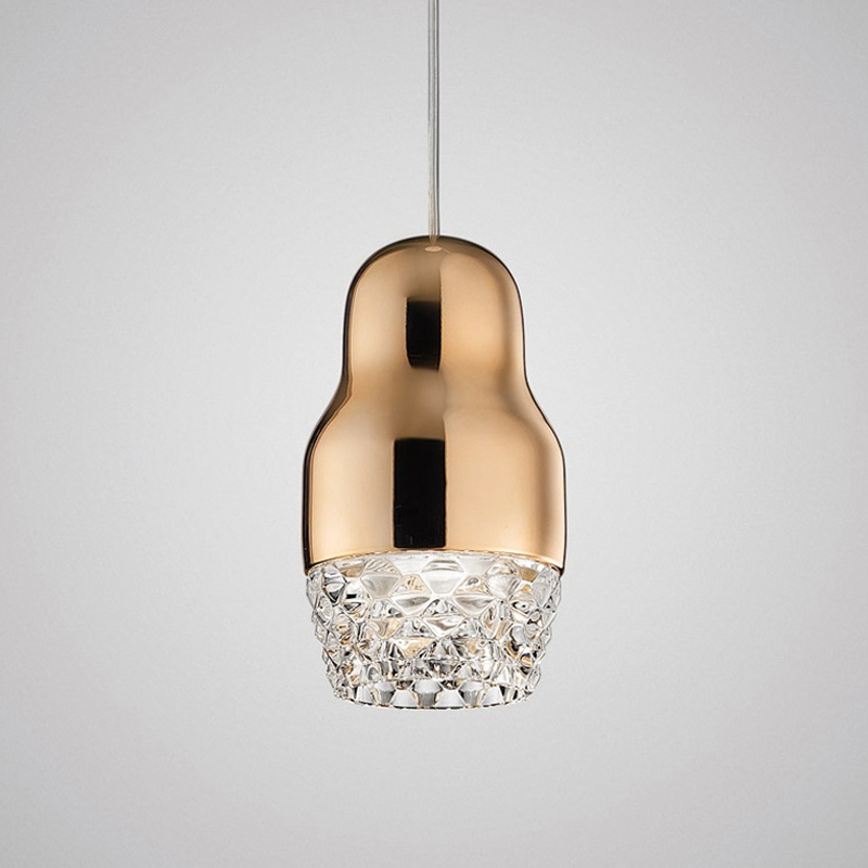 Подвесной светильник SP FEDOR 1 Rose Gold от Axo Light AXO LIGHT ДИЗАЙНЕРСКИЕ 243100 Прозрачный;золото  - Вид №1