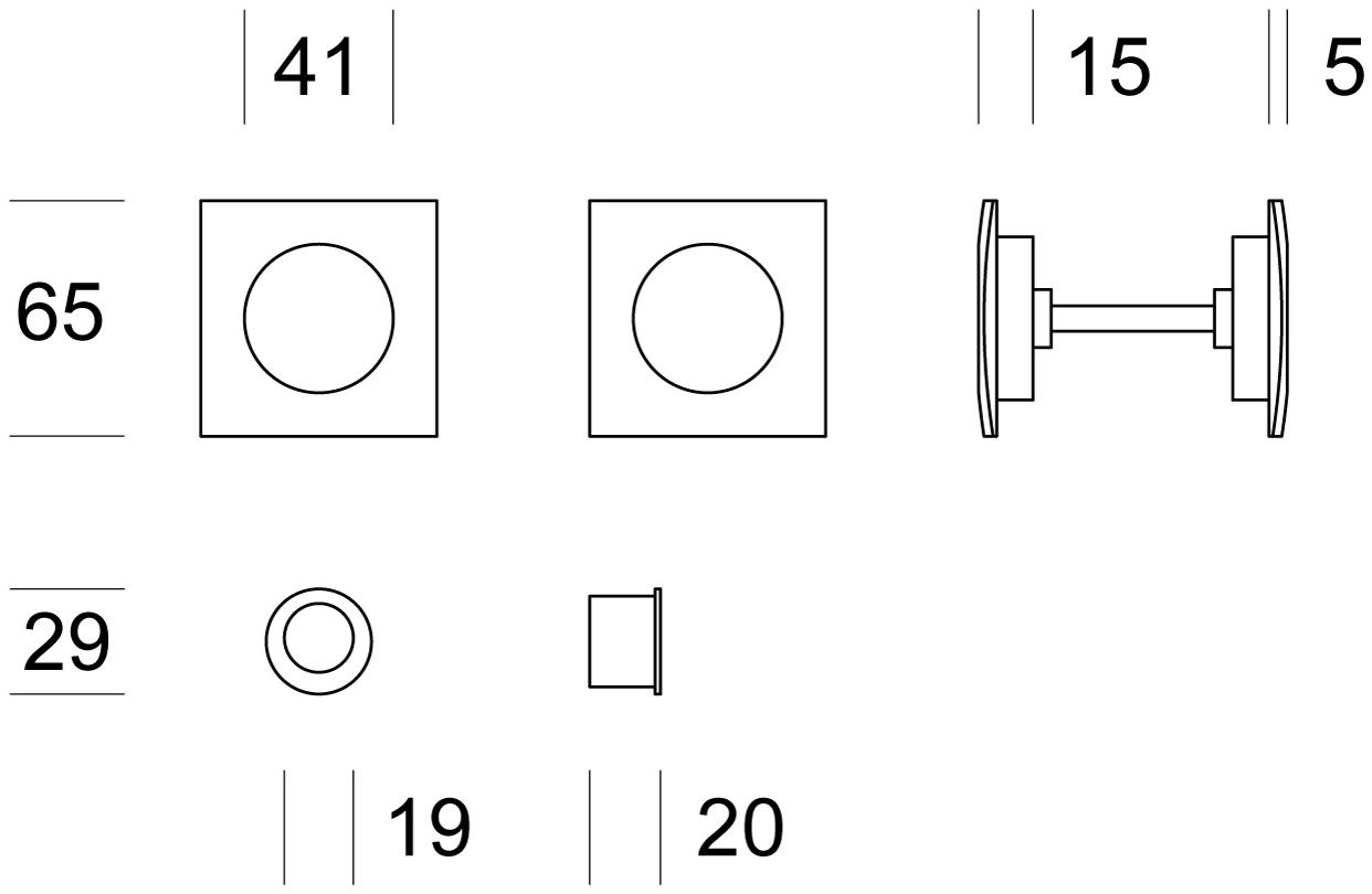 Ento Утопленная латунная ручка Patch 5301s - Вид №4