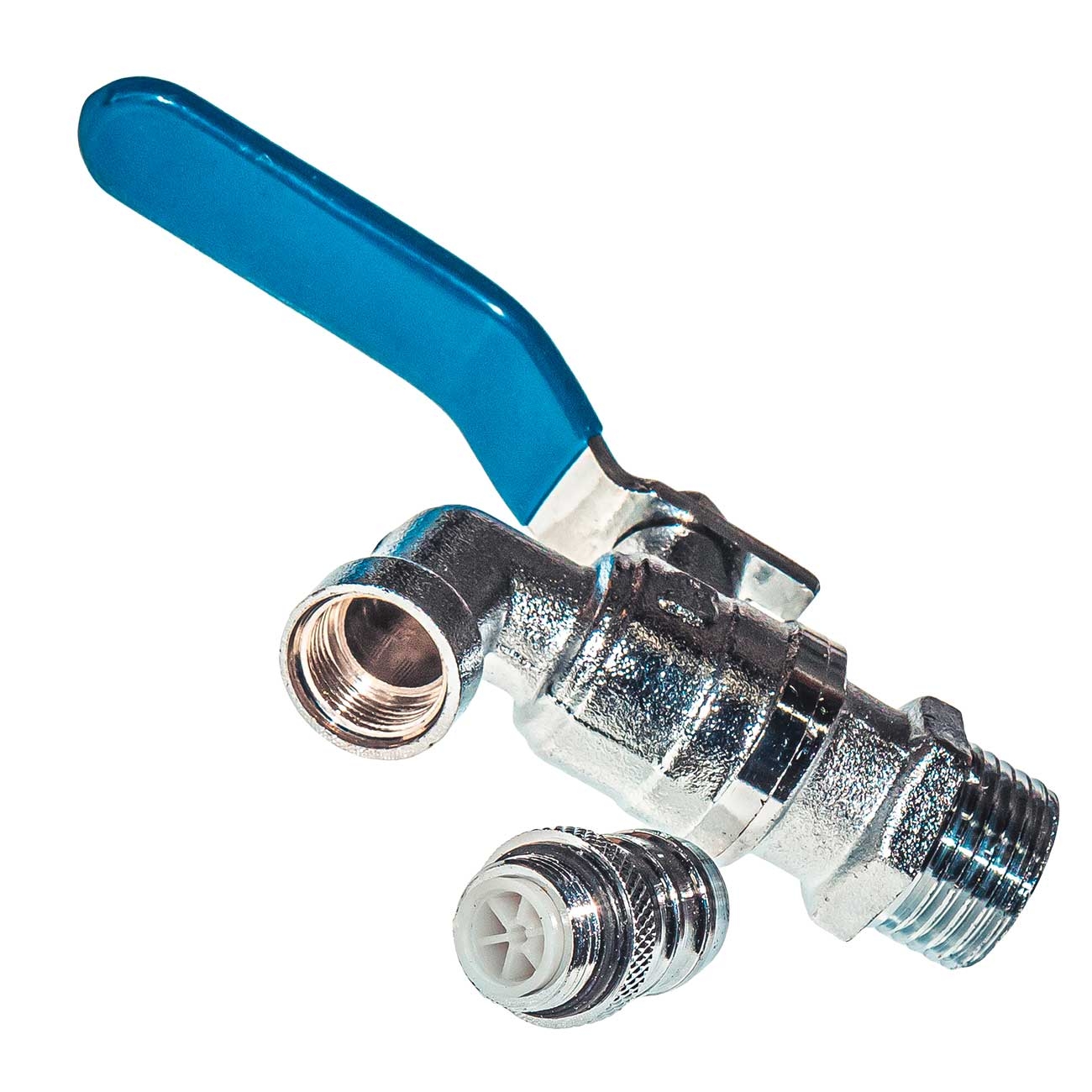 100102 Кран шаровой водоразборный, со штуцером 3/4" ручка, латунь LAB.Space  - Вид №6