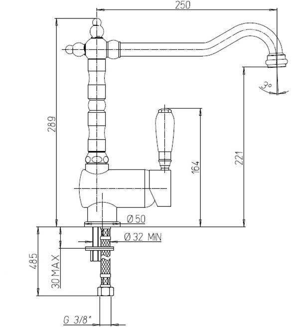 Paini Cox 78F35881ANTKM смеситель для кухни  - Вид №1