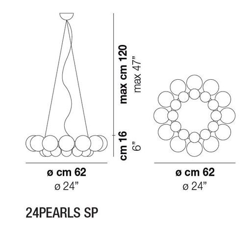 Vistosi SP24PEABCCR подвес Pearl 84160 - Вид №3