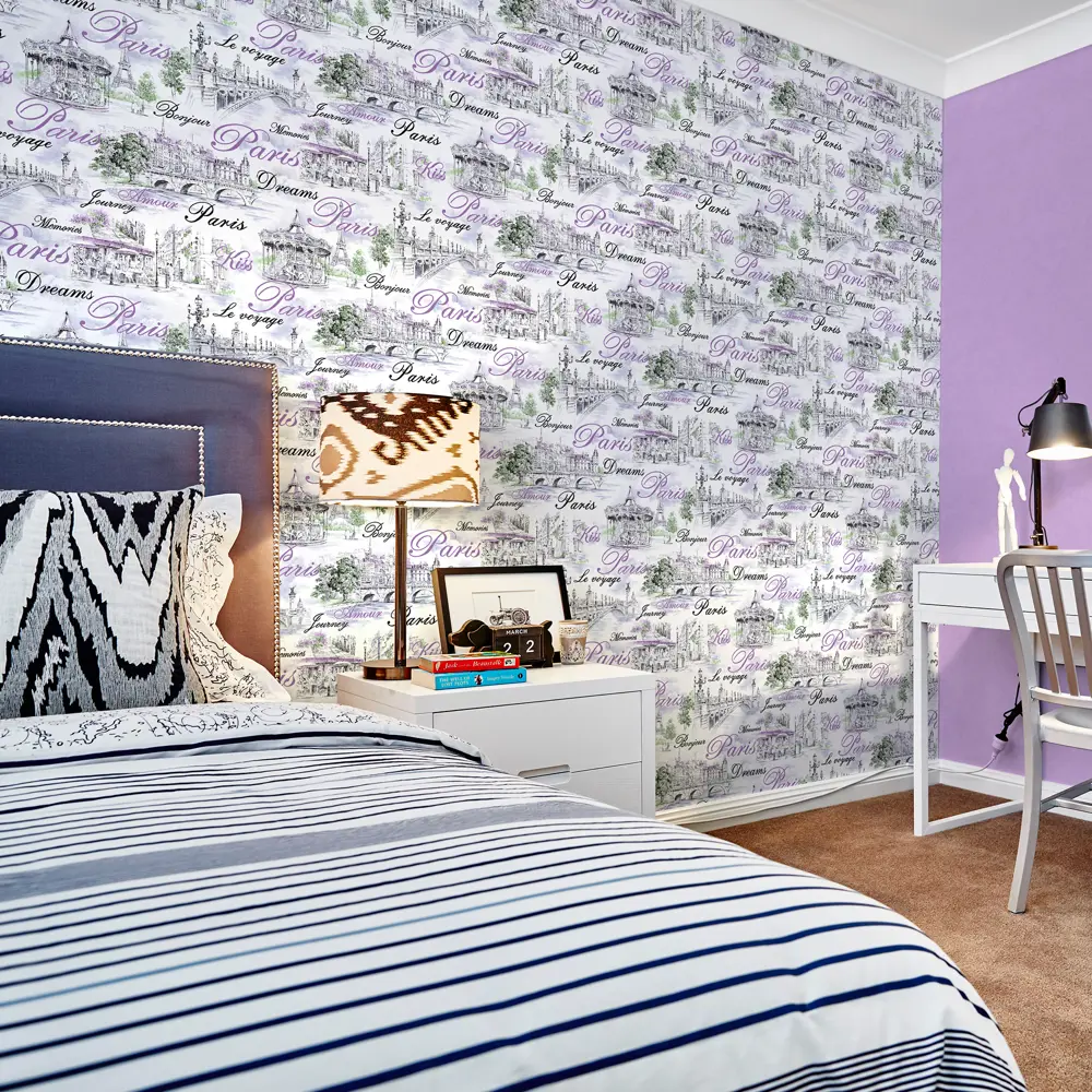 Обои виниловые Аспект Париж фиолетовые 0.53 м 80002-56 АСПЕКТ РУ STLM-2123139 - Вид №3