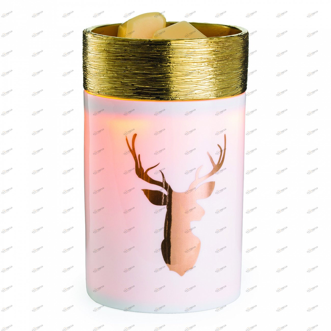 Аромасветильник настольный "Золотой олень" керамика CANDLE WARMERS  268164 Золото;розовый 