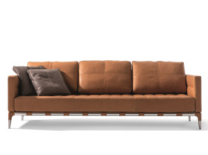 Tufted leather sofa