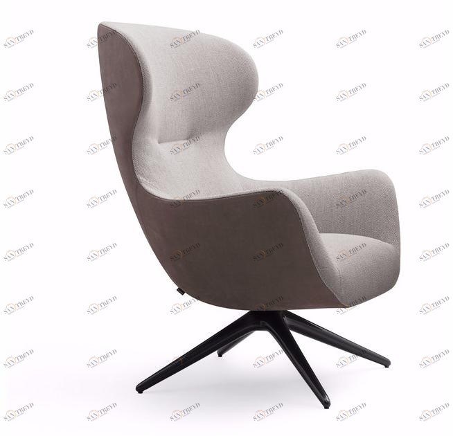 Poliform Вращающееся кресло из ткани с 4 спицами и подлокотниками Mad sun-id-1459071