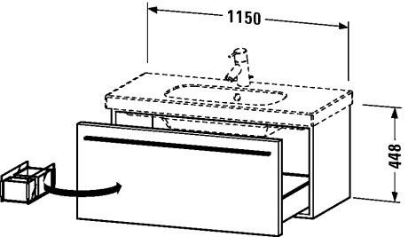 XL605003131 X-Large Тумбочка подвесная Сосна серебристая, декор Duravit - Вид №1